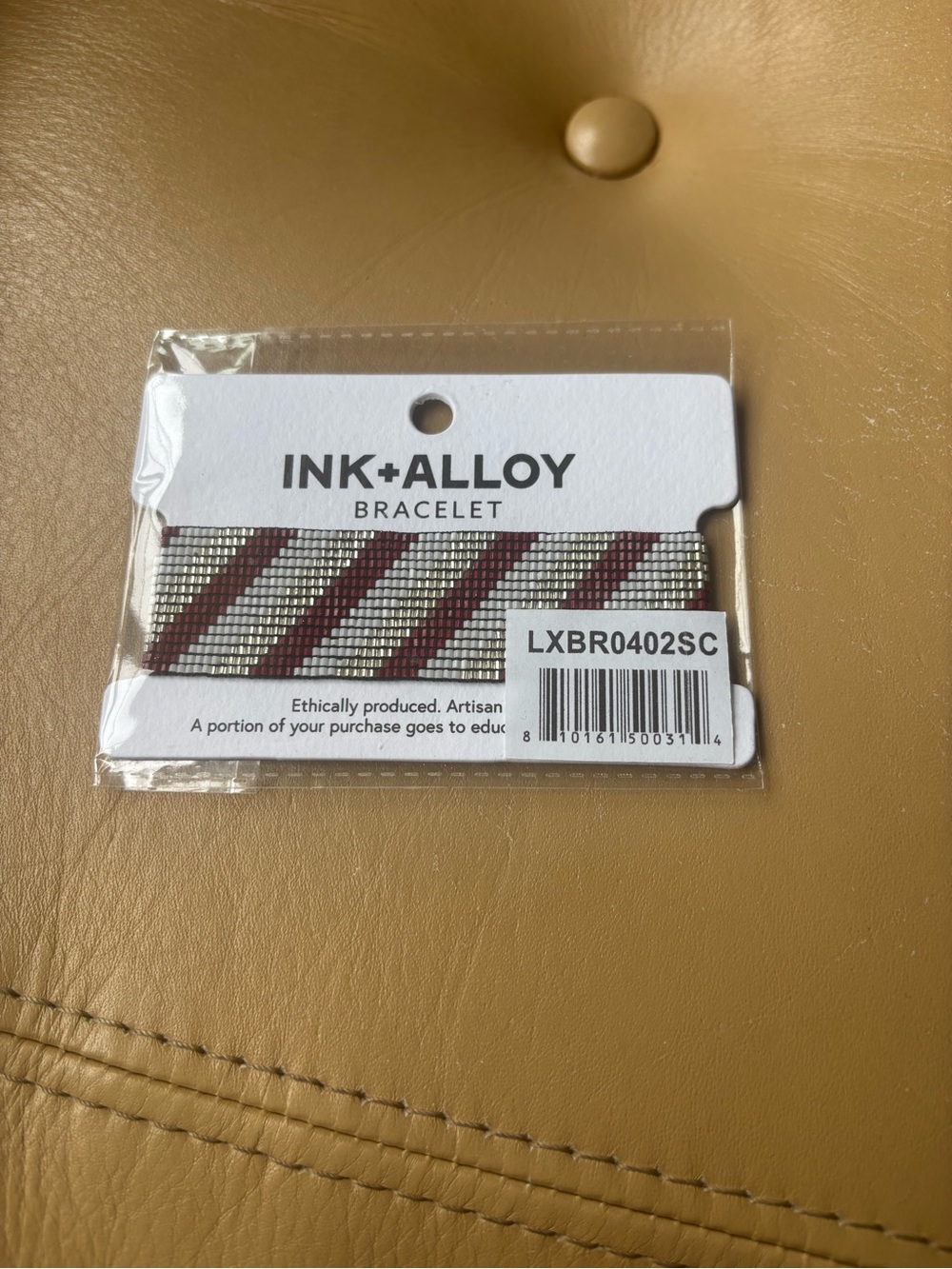 INK +ALLOY Diagonal Woven Bracelet in Maroon and Silver- Kenzie Bracelet